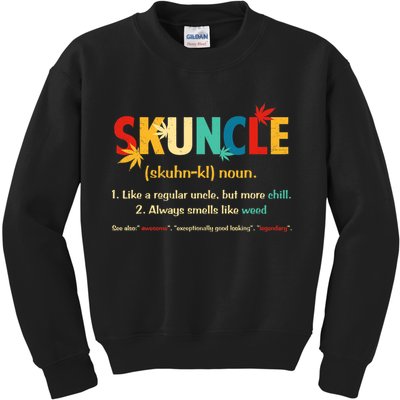Weed Lover Fun Uncle Weed Smoker Skuncle Marijuana Cannabis Kids Sweatshirt