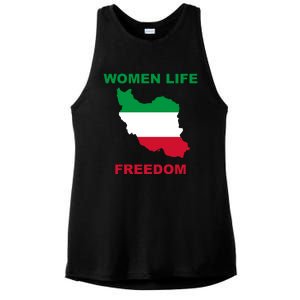 Women Life Freedom Iranian Mahsa Amini Ladies PosiCharge Tri-Blend Wicking Tank