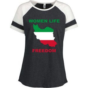 Women Life Freedom Iranian Mahsa Amini Enza Ladies Jersey Colorblock Tee