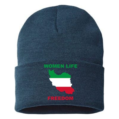 Women Life Freedom Iranian Mahsa Amini Sustainable Knit Beanie