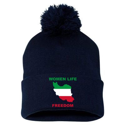 Women Life Freedom Iranian Mahsa Amini Pom Pom 12in Knit Beanie