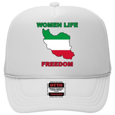 Women Life Freedom Iranian Mahsa Amini High Crown Mesh Back Trucker Hat