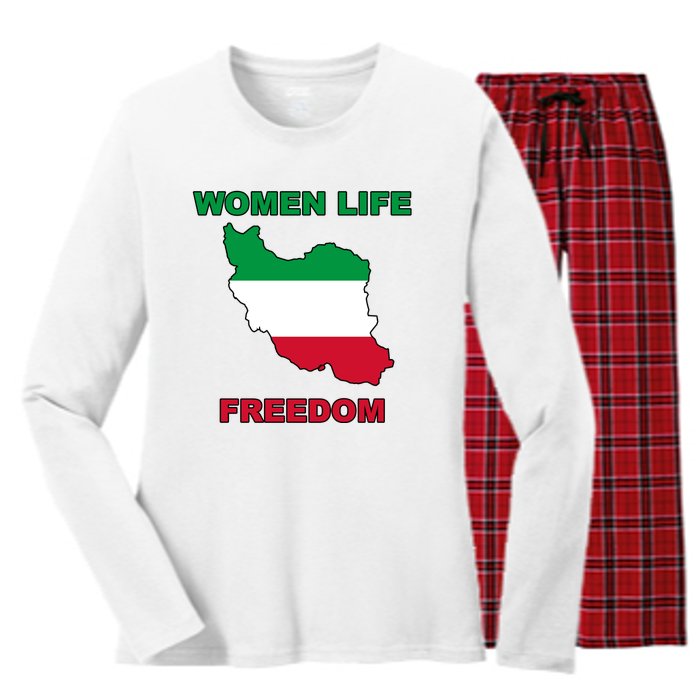 Women Life Freedom Iranian Mahsa Amini Women's Long Sleeve Flannel Pajama Set 