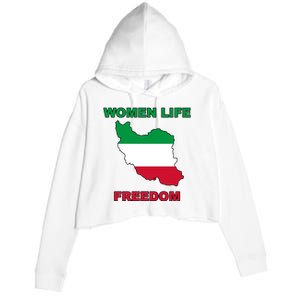 Women Life Freedom Iranian Mahsa Amini Crop Fleece Hoodie