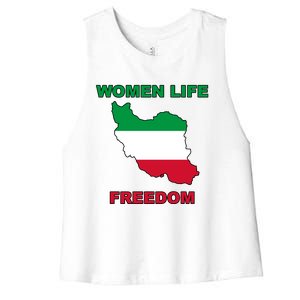 Women Life Freedom Iranian Mahsa Amini Women's Racerback Cropped Tank