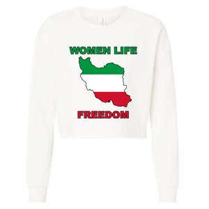 Women Life Freedom Iranian Mahsa Amini Cropped Pullover Crew