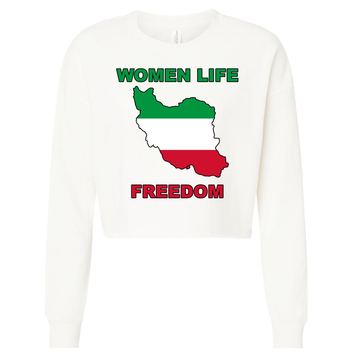 Women Life Freedom Iranian Mahsa Amini Cropped Pullover Crew