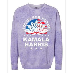 Wo Lotus For Potus Kamala Harris 2024 For President Elections Colorblast Crewneck Sweatshirt