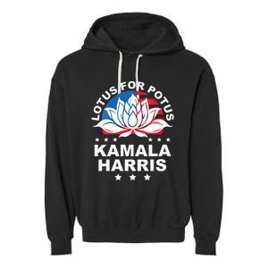 Wo Lotus For Potus Kamala Harris 2024 For President Elections Garment-Dyed Fleece Hoodie