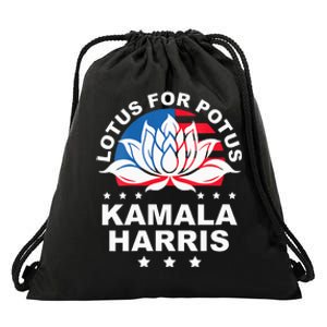 Wo Lotus For Potus Kamala Harris 2024 For President Elections Drawstring Bag