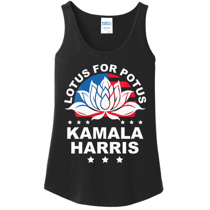 Wo Lotus For Potus Kamala Harris 2024 For President Elections Ladies Essential Tank