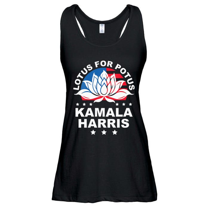 Wo Lotus For Potus Kamala Harris 2024 For President Elections Ladies Essential Flowy Tank