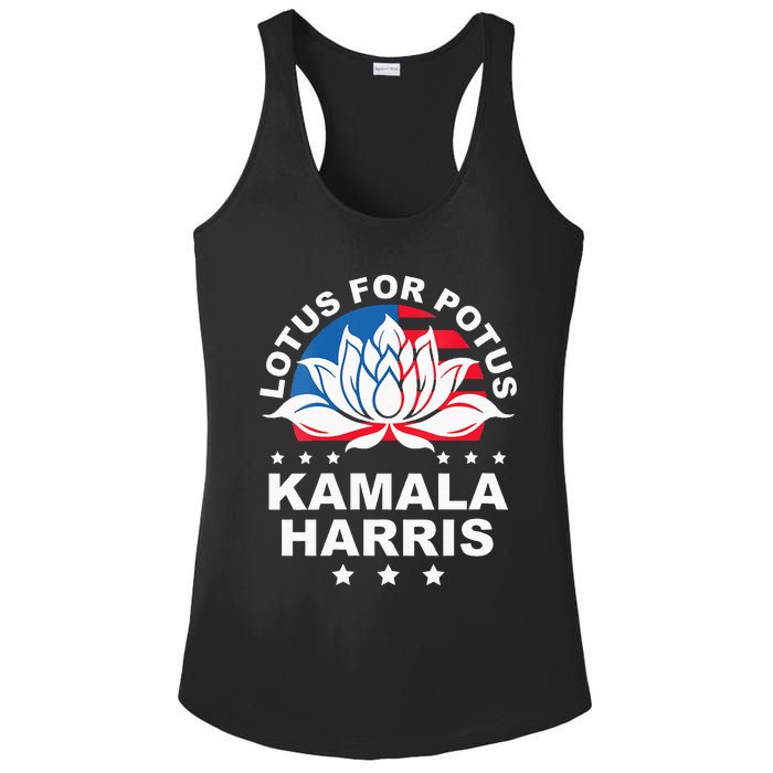 Wo Lotus For Potus Kamala Harris 2024 For President Elections Ladies PosiCharge Competitor Racerback Tank