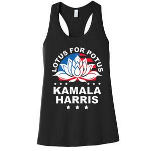 Wo Lotus For Potus Kamala Harris 2024 For President Elections Women's Racerback Tank