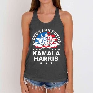 Wo Lotus For Potus Kamala Harris 2024 For President Elections Women's Knotted Racerback Tank