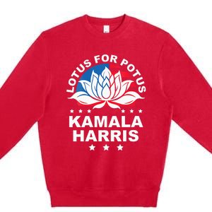 Wo Lotus For Potus Kamala Harris 2024 For President Elections Premium Crewneck Sweatshirt