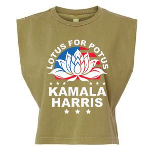 Wo Lotus For Potus Kamala Harris 2024 For President Elections Garment-Dyed Women's Muscle Tee