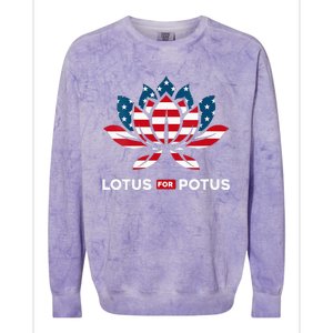 Wo Lotus For Potus Kamala Harris 2024 Colorblast Crewneck Sweatshirt