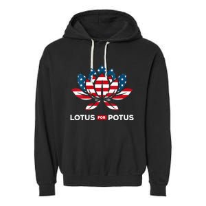 Wo Lotus For Potus Kamala Harris 2024 Garment-Dyed Fleece Hoodie