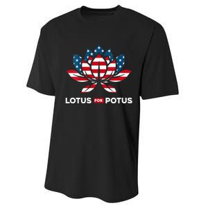 Wo Lotus For Potus Kamala Harris 2024 Performance Sprint T-Shirt