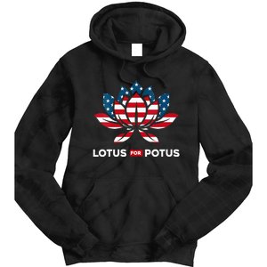 Wo Lotus For Potus Kamala Harris 2024 Tie Dye Hoodie