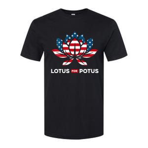 Wo Lotus For Potus Kamala Harris 2024 Softstyle CVC T-Shirt