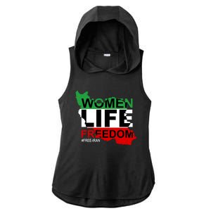 Women Life Freedom Free Iran Ladies PosiCharge Tri-Blend Wicking Draft Hoodie Tank