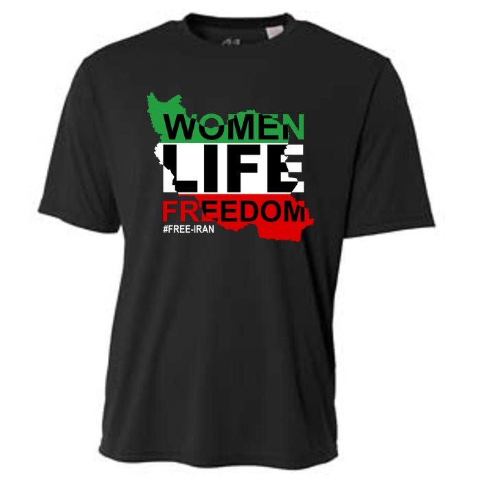 Women Life Freedom Free Iran Cooling Performance Crew T-Shirt