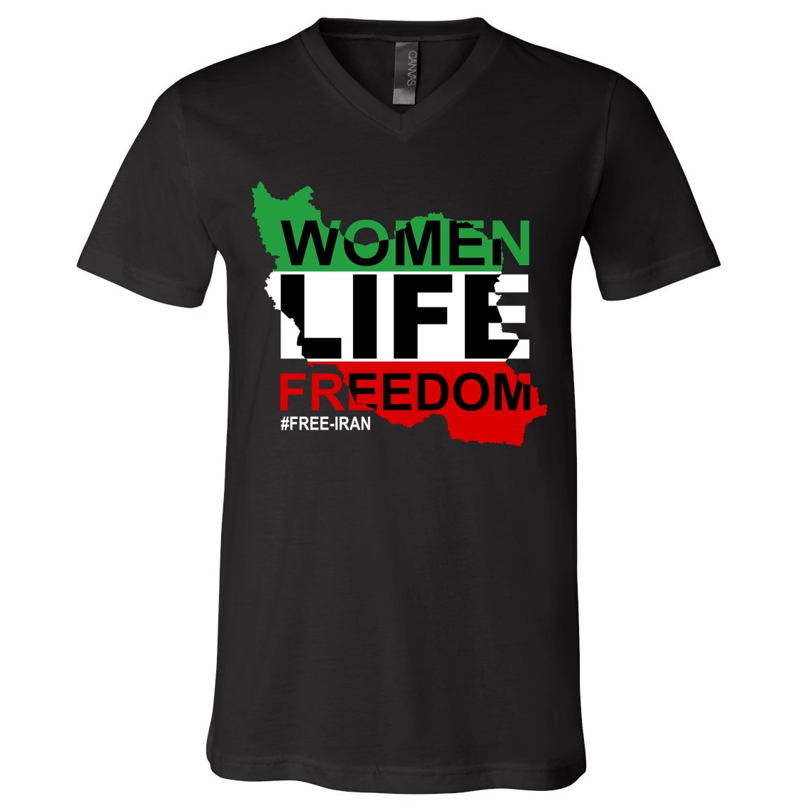 Women Life Freedom Free Iran V-Neck T-Shirt