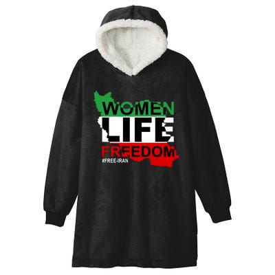 Women Life Freedom Free Iran Hooded Wearable Blanket