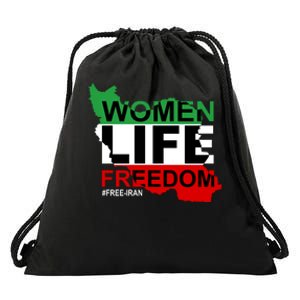 Women Life Freedom Free Iran Drawstring Bag