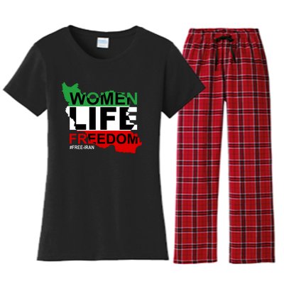 Women Life Freedom Free Iran Women's Flannel Pajama Set