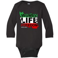 Women Life Freedom Free Iran Baby Long Sleeve Bodysuit