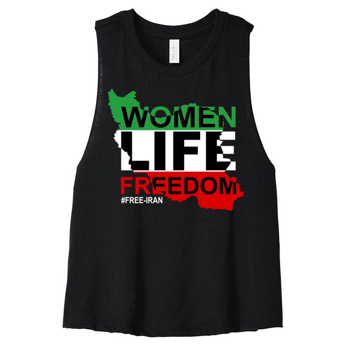 Women Life Freedom Free Iran Women's Racerback Cropped Tank