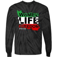 Women Life Freedom Free Iran Tie-Dye Long Sleeve Shirt