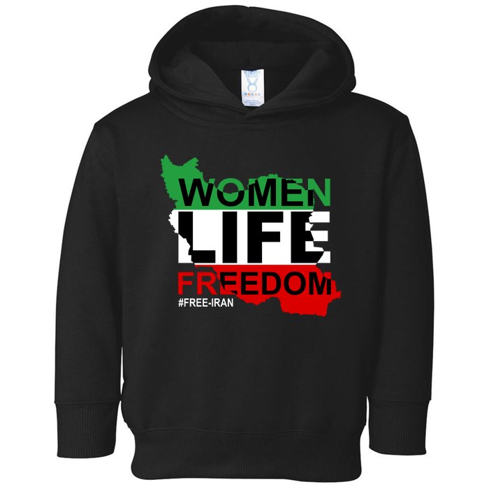 Women Life Freedom Free Iran Toddler Hoodie