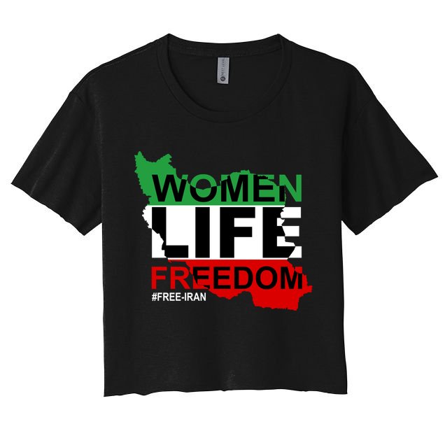 Women Life Freedom Free Iran Crop Top