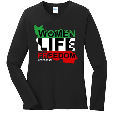 Women Life Freedom Free Iran Ladies Long Sleeve Shirt