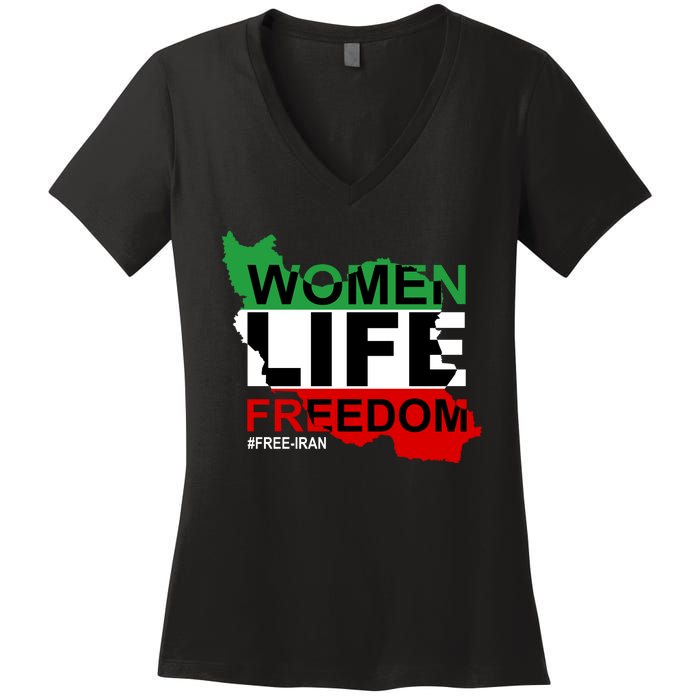 Women Life Freedom Free Iran Women's V-Neck T-Shirt