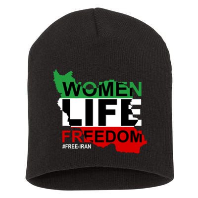 Women Life Freedom Free Iran Short Acrylic Beanie