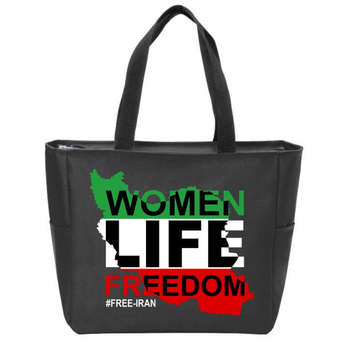 Women Life Freedom Free Iran Zip Tote Bag