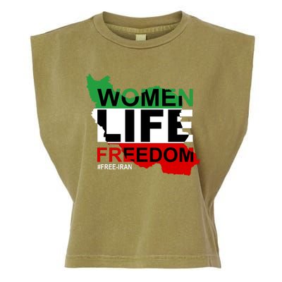 Women Life Freedom Free Iran Garment-Dyed Women's Muscle Tee