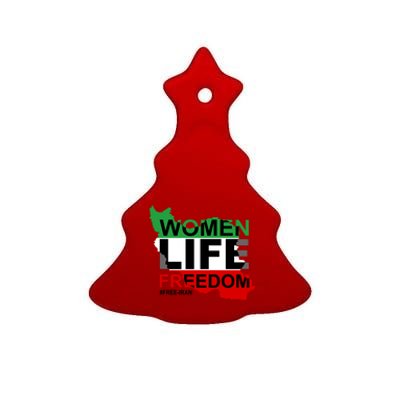 Women Life Freedom Free Iran Ceramic Tree Ornament