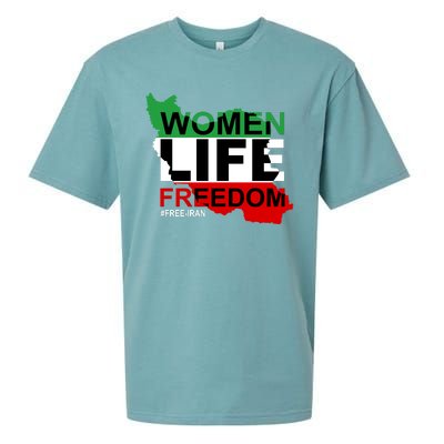 Women Life Freedom Free Iran Sueded Cloud Jersey T-Shirt