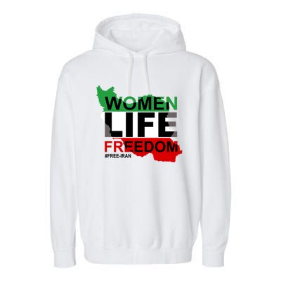 Women Life Freedom Free Iran Garment-Dyed Fleece Hoodie