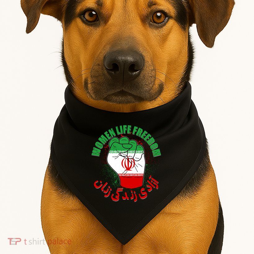 Women Life Freedom Rise With The Women Of Iran Mahsa Amini USA-Made Doggie Bandana