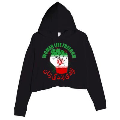 Women Life Freedom Rise With The Women Of Iran Mahsa Amini Crop Fleece Hoodie