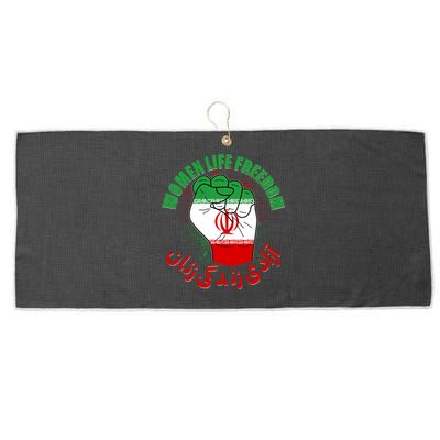 Women Life Freedom Rise With The Women Of Iran Mahsa Amini Large Microfiber Waffle Golf Towel