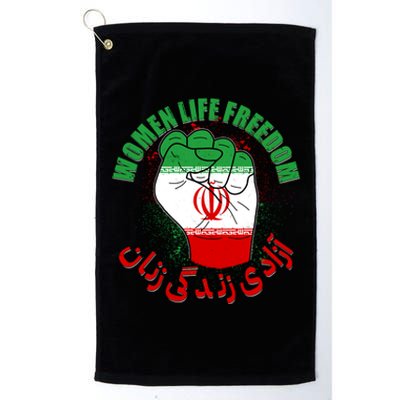 Women Life Freedom Rise With The Women Of Iran Mahsa Amini Platinum Collection Golf Towel