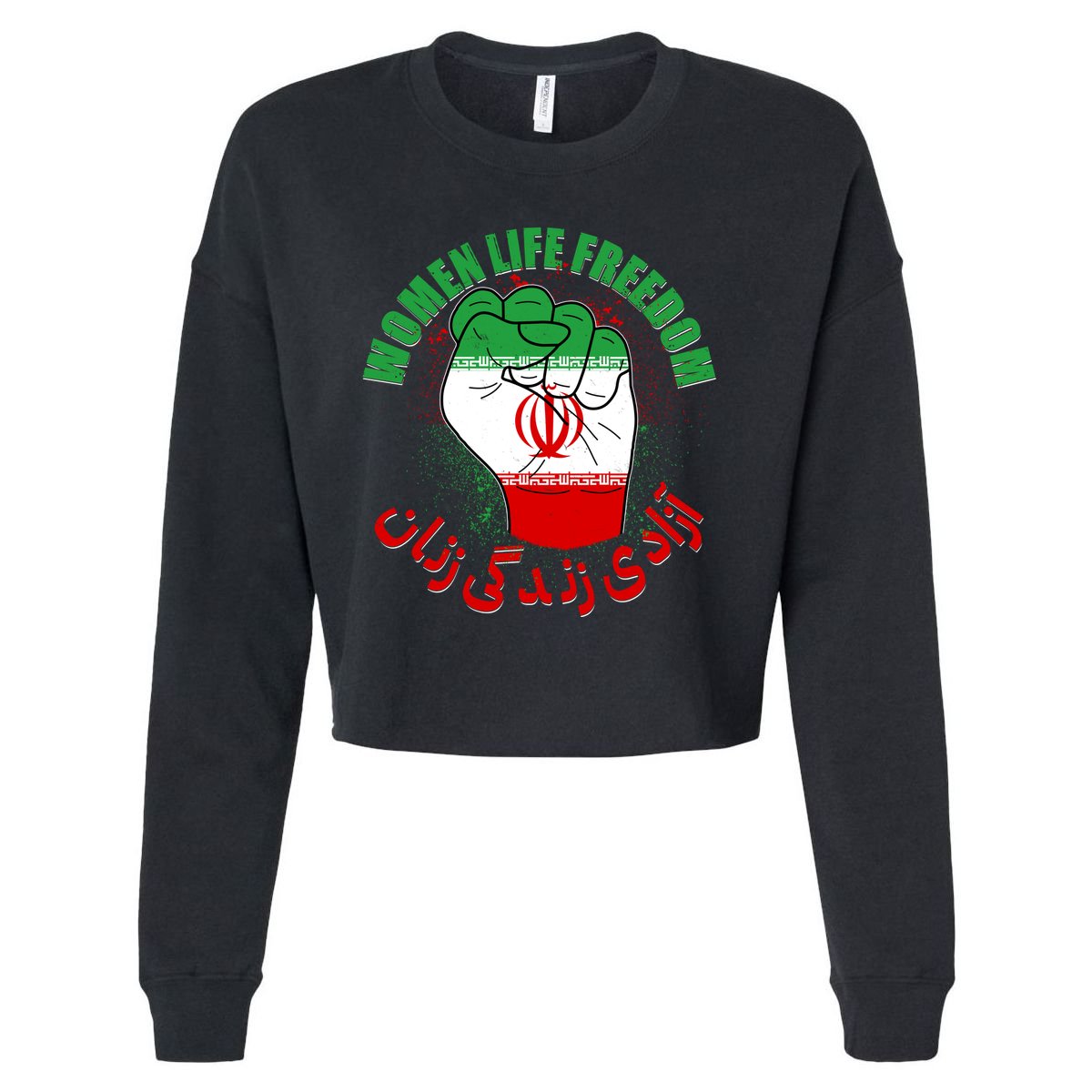 Women Life Freedom Rise With The Women Of Iran Mahsa Amini Cropped Pullover Crew